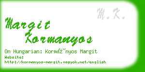 margit kormanyos business card